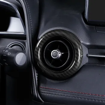 3PCS Avto nadzorna plošča Air Vent Trim Obroč za Mazda 2 Demio DL Limuzina DJ Hatchback 2016 2017 AC Ogljikovih Vlaken Styling Dodatki