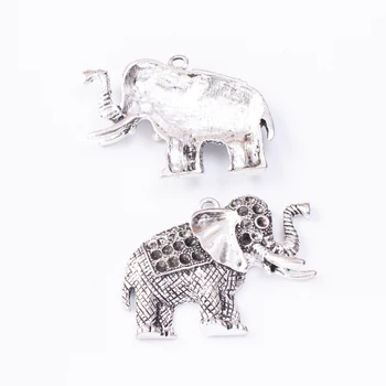 4 kosov retro kovinski cinkove zlitine slon obesek za DIY ročno izdelan nakit, ogrlico, zaradi česar 7516