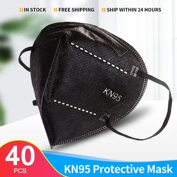 40pcs KN95 Prah Maske FFP2 Respirator Mascarillas Maske Higiensko Odobren Reuseable Filtracija Varnost Anti-Kapljice Usta Maske