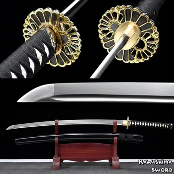 41Inches-Realni Samuraji Meč 1060 Visoko Ogljikovega Jekla Polno Tang Ostrino Pripravljen Za Rezanje-Japonski Katana-Brezplačna Dostava-Črna