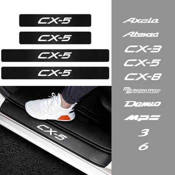 4PCS 3D Ogljikovih Vlaken Vrata Avtomobila Polico Zaščitnik Nalepke, Nalepke za Mazda Axela Atenza CX-3 CX-5 CX-8 IN MAZDA HITROST Demio POSLANCI 3 6 MS