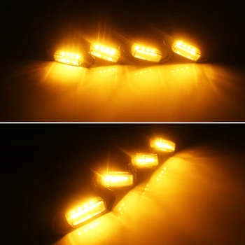 4pcs Prekajene Objektiv Amber LED Prednja Maska Svetlobe sklopi z Napeljave Pas, Komplet Za 16-up Toyota Tacoma w/TRD Pro 12V Žar