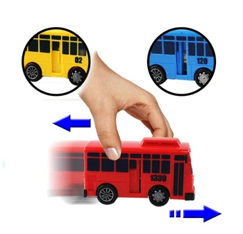 4pcs/set Očitajo mali avtobus korejski Mini Bus Risanke oyuncak araba modela avtomobila mini plastični potegnite nazaj očitajo avtobusom za otroke