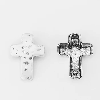 4PCS Velike Ton Glasno Srečen Križ Križ Čare Obeski Amulet za Ogrlico, zaradi Česar Ugotovitev Nakit 52x39mm