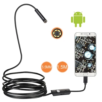 5.5 mm 1/1.5/2m 7m Objektiv Endoskop HD 480P USB OTG Kača Endoskop Nepremočljiva Pregled Cevi Fotoaparat Borescope Za Android Telefon na Strani