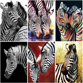 5D DIY Diamond Slikarstvo Zebra Celoten Kvadratni Krog Vaja Navzkrižno Šiv Živali Diamond Vezenje Prodaje Mozaik Obrti Kit Doma Dekor