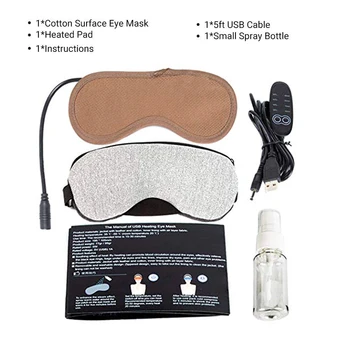 5PC/Set 3D Spanja Oči Masko Kritje Pomoči Spanja Nasumice USB Ogrevano Bombaž Površine Oči Masko Za Spanje SPA Mehko Nastavljiv Povoj