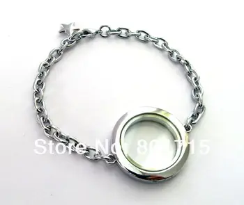 5pcs magnetni cinkove zlitine 30 mm krog locket za locket, ki živijo charms zapestnico (končni izdelek) ljubezen upoštevajte, kot darilo
