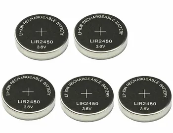 5Pcs/Veliko 3,6 V LIR2450 Baterije za ponovno Polnjenje 120mAh 500 Litijeve gumbaste Gumb Baterija Nadomesti CR2450 Visoko Kakovost Nova