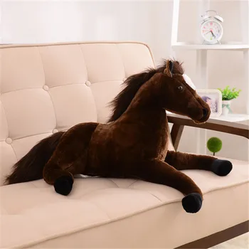 65*33 cm 2 Barve Simulacija Modela Black Horse Polnjene Plišastih Igrač Dobre Kakovosti Nove Prisotna Darilo Rjava Konja Lutka Konj Plišastih Igrač