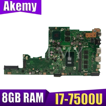 Akemy X405UA Za ASUS X405U X405UN X405UR X405URR X405URP X405UQ X405UF Laotop Mainboard X405UA Motherboard W/ I7-7500U, 8GB RAM-a