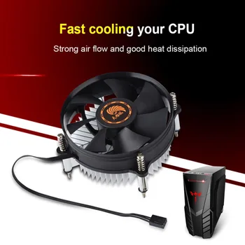 Aluminij CPU Hladilni Ventilator hladilnika Tihi Hladilnik za procesor Intel Hitro hlajenje Vgrajen hydro ležaj