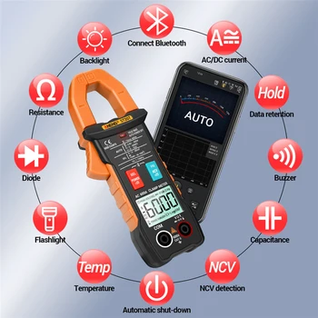 ANENG Digitalni Bluetooth Multimeter Objemka Meter 6000 Count True RMS DC/AC Napetost Tester IZMENIČNI tok Hz Kapacitivnost Ohm Meter