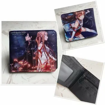 Anime Sword Art Online Torbica Moških pu usnjena denarnica za Kreditne Kartice, Imetnik Žep Ženske Kovanec Torbici Darilo