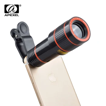 Apexel 12 X Zoom Optični Teleskop Objektiv HD Telefoto Mobilni Telefon, Kamera, Objektiv s Sponko za iPhone, Samsung Android APL-HS12X