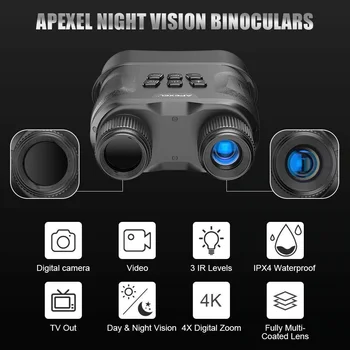 APEXEL Digitalni Infrardeči Night Vision Daljnogled HD Video Snemanje za Lov Nadzor Kampiranje Raziskovanje