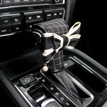 Avtomobilska dodatna oprema za dekleta, ženske bowknot pearl prestavna ročica pokrov sedežne blazine rearview dekoracijo celoten sklop