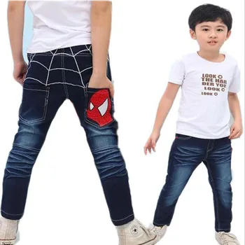 Baby fantje jeans 2-8T otroci pomlad tople hlače za malčke jeseni hlač otroci traper hlače fantje risanka kavbojke za fante