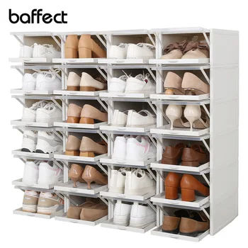 Baffect 2PCS/veliko Čevlje Škatle Stackable Shoebox Čevlji Stojalo Plastike Organizator za Čevlje z Visokimi Petami Superge za Shranjevanje Čevlji Predali