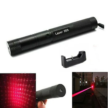 Banggood 2v1 G303 5mW Red Dot linijski Laser Pero Kazalec Star Skp 303 Lazer Nastavljiv Fokus Viden Žarek z AC Polnilec