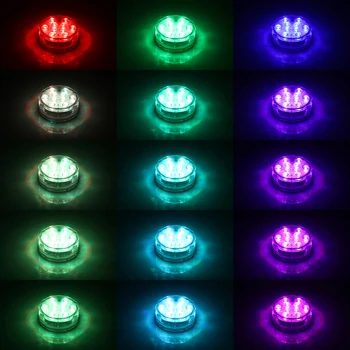 Barvita IP68 RGB 10 LED RGB Svetlobe Daljinski upravljalnik Vaza Lučka za Stranke Posode Bazenu pod vodo Svetlobe