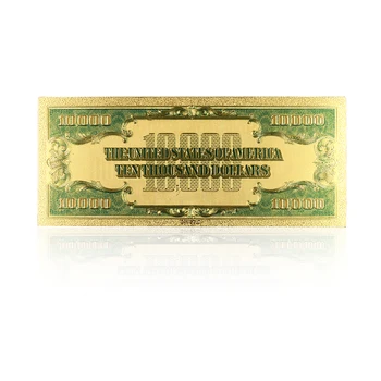 Barvita ZDA Bankovcev 10000 Dolar Zakona Bankovcev pozlačeni Ponarejenega Denarja Lep Dekor In Zbirka bankovcev,