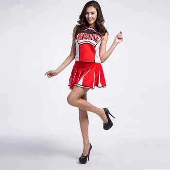 Baseball Cheerleading Glee Navijačica Kostum Aerobika Oblačila, Uniforme za Predstave Halloween maskiranje Velikosti XS-XXL