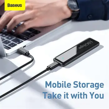 Baseus M2 SSD Primeru NVME SSD Ohišje SATA Na USB Tip C 3.1 SSD Disk Primeru 10Gbps M. 2 NGFF SATA M/B Tipka Zunanji Trdi Disk Polje