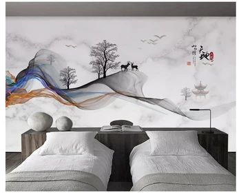 Beibehang Novi Kitajski slog ročno poslikano osebnost stene papirja abstraktne linije, marmorirano umetniške zasnove krajine ozadje