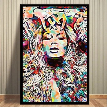 Beyonce Akvarel Art Pop Zvezda Platno Slikarstvo Plakatov In Fotografij Stenskih Slikah, Letnik Plakat Dekorativni Doma Dekor Quadro