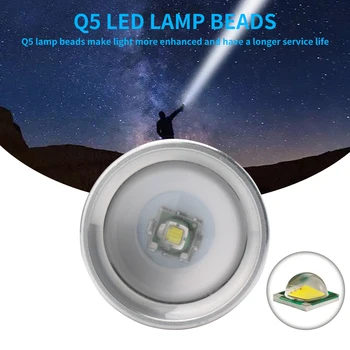 BORUiT Q5 LED Prenosna Svetilka 300LM Zmogljiv Mini Svetilka, Polnilne, 3-Mode Zoomable Lanterna za Lov Kampiranje Razsvetljavo