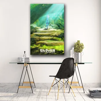 Brez okvirja Igre Plakat Dekoracijo Slikarstva Legend of Zelda: Dih naravi na HD Platno platno, slikarstvo, umetnost plakata