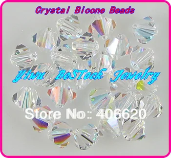 Brezplačna Dostava, 144~720pcs/Veliko Kitajski Vrh Kakovosti kristali AB Steklo/Crystal Bicone Kroglice.3 mm 4 mm 5 mm 6 mm 8 mm