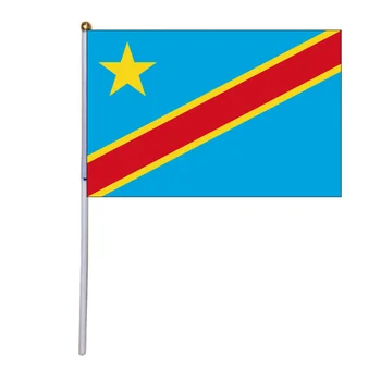 Brezplačna dostava xvggdg 100 kozarcev 14 * 21 cm Kongo, ročno zastavo, Promocijo Debelo Majhne Kongo pomahal z Roko Nacionalne Zastave