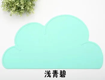 Brezplačna dostava za 47,8*27 cm*0.3 cm Oblak Oblikovane Silikonske Otroci Ploščo Mat Tabela Mat Kuhinja Blazine Nepremočljiva Izolirana Placemat Bar Mat