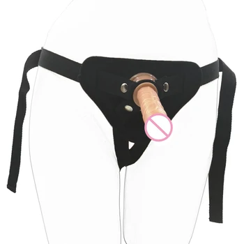 CamaTech Realističen Dildo Spodnje hlače Za Ženske, Lezbijke, Črne Čipke Trak Na Penis Pas Strapon Hlače Z Silikonski Analni Dildo Plug
