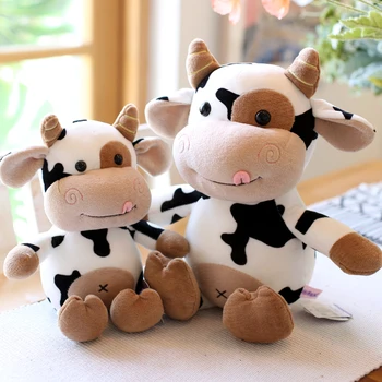Candice guo plišastih igrač polnjene lutka cartoon živali govedo krave baby spanjem stoy prijatelj božično darilo darilo za rojstni dan 1pc