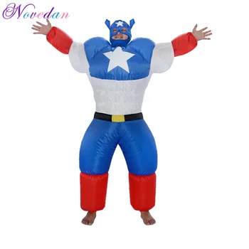 Captain America Napihljivi Kostum Halloween Carnival Cosplay Za Ženske, Moške, Bari, Klubi, Plesne Stranka Napihljivi Kostum