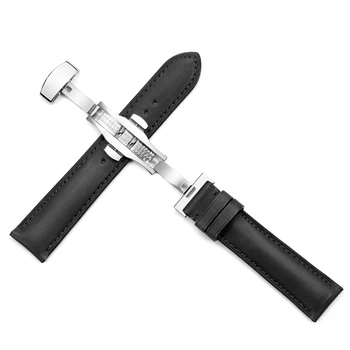 CHIMAERA Watch Band Francija Usnje 16 mm 18 mm 19 mm, 20 mm, 22 mm 24 mm Usnjeni Trak Moški Ženske Zapestnica Metulj Uvajanje Sponke