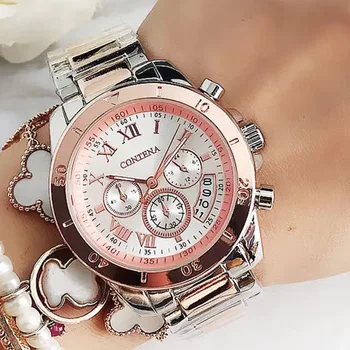 Contena Uro Znamke Ženske Big Izbiranje Športne Ure Luksuzni Rose Zlata Kvarčne Ročne Ure Lady Watch Reloj Mujer Relogio Feminino