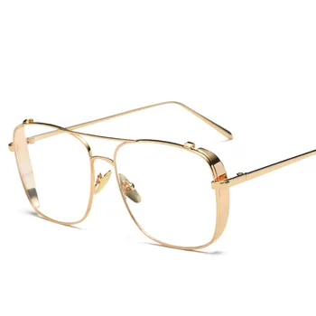 Cubojue Zlata očala okvirji moški ženske unisex ravno vrh očala debele strani ponaredek moda steampunk letnik očala očala