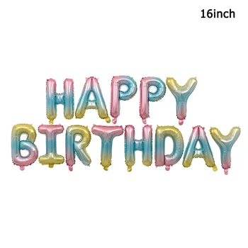 Cyuan 16inch Happy Birthday Pismo Folija Baloni Helij Baloni za Rojstni dan Dekoracijo Otroci Odraslih Obletnico Globo Dekor
