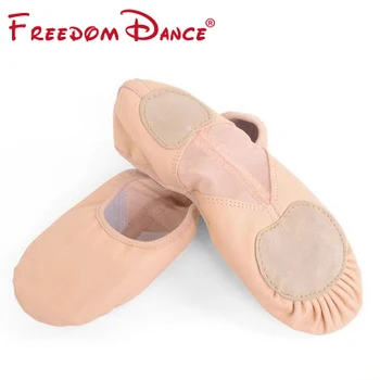 D012002 Strokovno Balet Stanovanja Usnje Split Edini Zložljive Baletni Copati z Elastičnim Očesa Za Dekleta In Ženske na Debelo