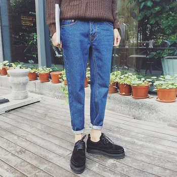 Debelo 2020 Moda Priložnostne ulica harem Japonski jeans pomlad novo preprost moške mladi korejski Slim ravne noge traper hlače