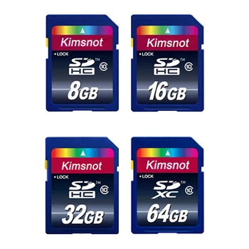 Debelo Kimsnot SD Kartica 32GB 64GB 8GB 16GB Class 10 Pomnilniške Kartice Flash SDHC SDXC Visoke Hitrosti C10 Za Kamere DSLR