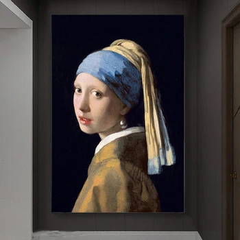 Dekle z Biserne Uhane Platna Slike na Steni Klasično Znanih Umetniških Plakatov In Fotografij nizozemske Zlate dobe Umetniške Slike