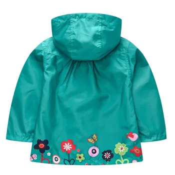 Dekleta Suknjič Pomlad Jesen Dolgo sleeved Hooded Windbreaker Suknjič Evropski in Ameriški otroška Oblačila