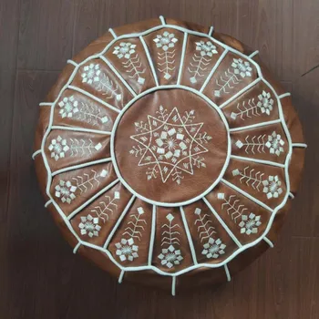 Dekorativne Maroški Umetnega Usnja Pouf Hassock Otomanski Footstool Krog & Velike 50*50*30cm Unstuffed Blazine
