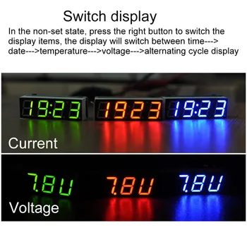 Digitalna Stenska Ura LED Nočna Lučka Datum in Datum Opozorila Zaslon USB Budilka Doma Dekor Dnevna Soba