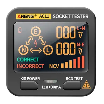 Digitalni Pametno Vtičnico Tester Napetosti Test Vtičnico Detektor US/UK/EU/AU Plug Ground Zero Linije Fazi Preverite Rcd NKV test AC11